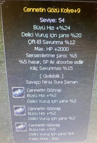 +9 CENNET KOLYE HP KILIÇ ÇİFTEL