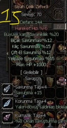 +9 SİYAH ÇELİK ZIRHI 4 SUVUNMA 2 15 2 12 1000 HP