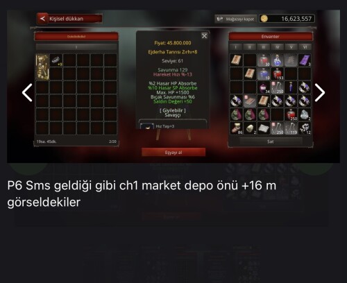 16 m +GÖRSELDEKİ 2 İtem P6