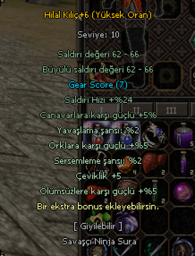 +6 yüksek oran hilal kılıcı