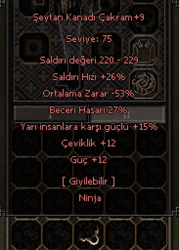 27 TAM CAKRAM YARI CEV GÜC