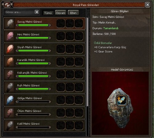 35 lvl satılık hesap bp görevleri ve lvl görevleri bitiktir