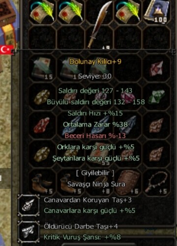 38 ORT DOLU +4 KRİTİK TASLİ