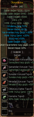 +8 TAŞLI ÖLÜMCÜL ASA