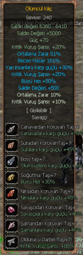 ÖLÜMCÜL KILIÇ FULL SLOT +7