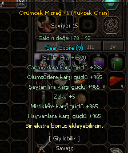 +6 Örümcek Yüksek oran