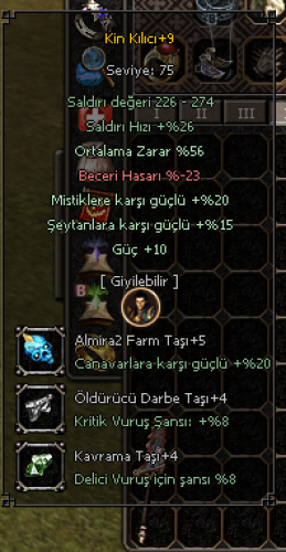 Kin Kılıcı +9 |  56 ORT  | FARM TAŞLI