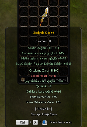300 ORT ZODYAK KILIC