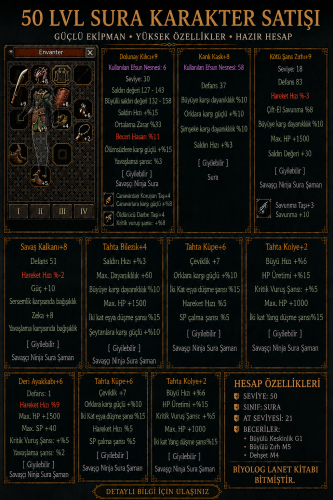 50 LEVEL SURA KESKİNLİK G AT 21 İTEML