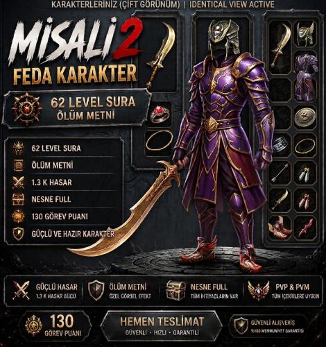 62 ÖLÜM METNİ SURA 1.5K HASAR 144GÖREV PUANI VAR ! NESNE FUL