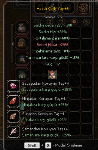 60 ORT+GÜÇ+YARI HAVALI YAY